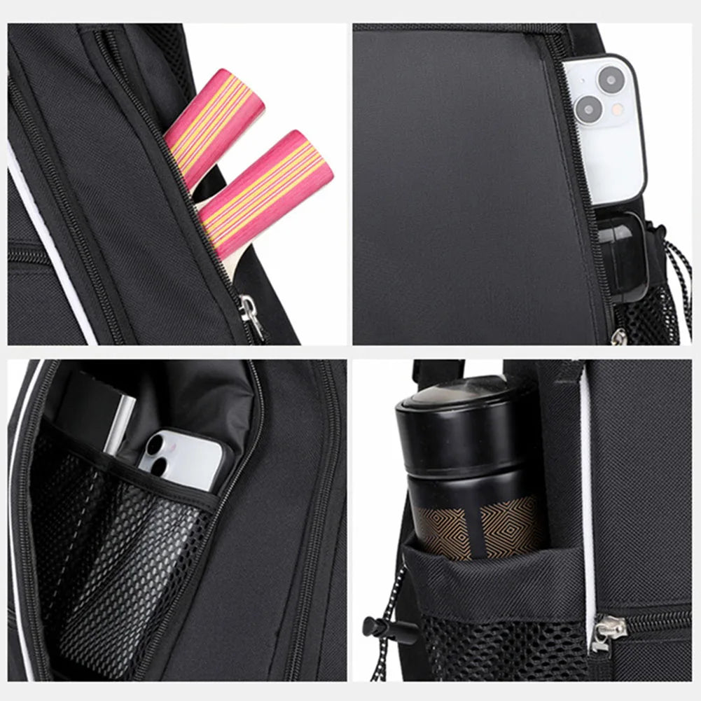 Adjustable pickleball sling bag – multi-pocket racquet backpack for rackets, balls & sports gear, lightweight travel handbag