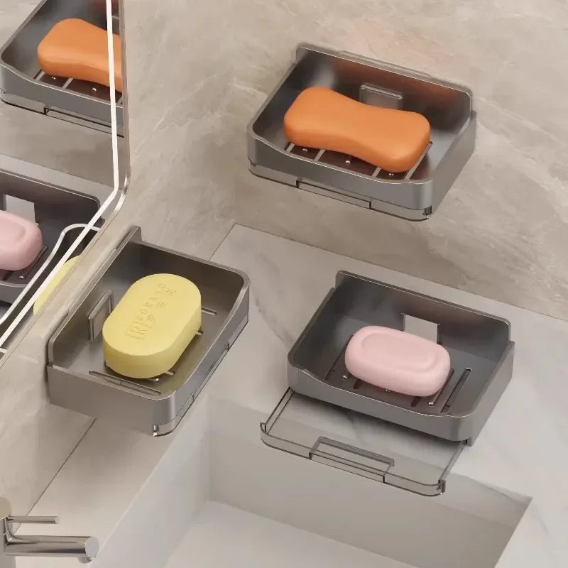 Wall-Mounted Self-Draining Soap Dish – No Water Accumulation Holder for Bathroom & Kitchen