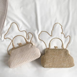 Elegant Hand-Woven Chain Shell Handbag – Exquisite Handmade Design for Weddings, Parties & Special Events