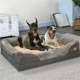 Jumbo Orthopedic Dog Bed – Large Memory Foam Pet Sofa Couch with Waterproof Removable Cover & Bolster Support