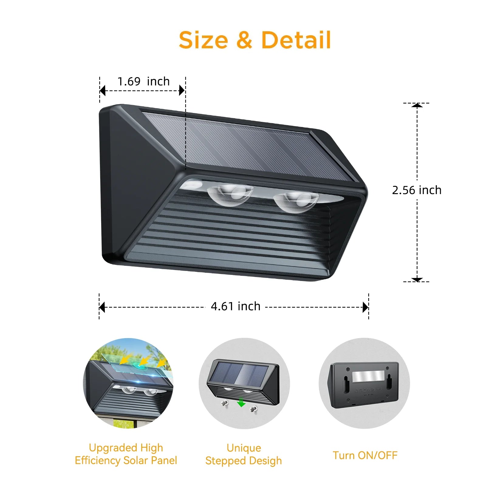 Solar Fence & Step Lights (4/8/12 Pack) – Cool & Warm White LED | Waterproof Outdoor Wall, Stair & Yard Lighting
