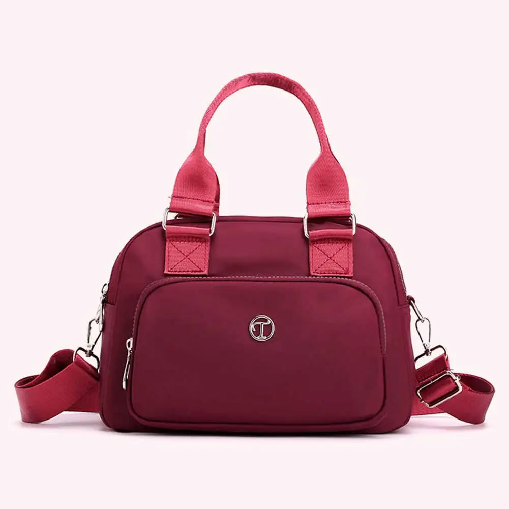 Women’s Solid Color Nylon Crossbody Bag – Large-Capacity Casual Messenger Shoulder Tote with Adjustable Strap for Travel & Weekend Use