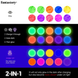 Fantastory 10-Colour 2-in-1 Glow-in-the-Dark Acrylic Paint Set – Waterproof Neon Paints for Wood, Fabric & DIY Decor