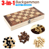 “Magnetic Wooden Folding Chess Set – Portable Felted Board with Interior Storage, Classic Game for Kids & Adults”