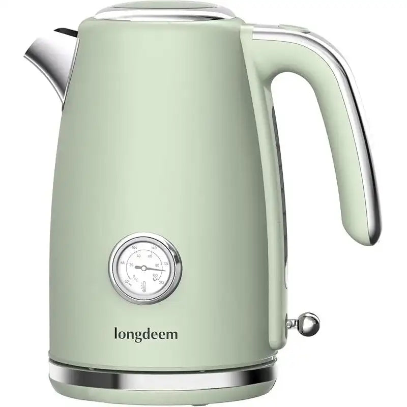 Vintage-Style Electric Tea Kettle 1.7 L – Retro Green Stainless Steel with Built-in Thermometer & 1500W Rapid Boil 🔥 Ariete Classica Kettle (örnek benzer ürün)