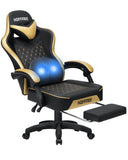 🎮 Ergonomic PU Leather Gaming Chair – Reclining Office Chair with Footrest, Adjustable Lumbar Cushion, Headrest & Massage Function
