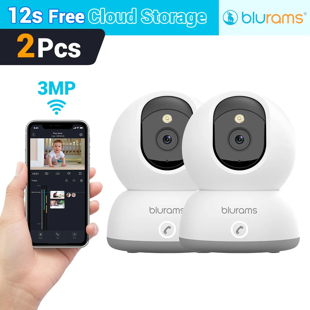Blurams Baby Monitor Camera – 2K HD Smart Home Security Camera with Motion Detection, Two-Way Audio & Night Vision, Easy Setup