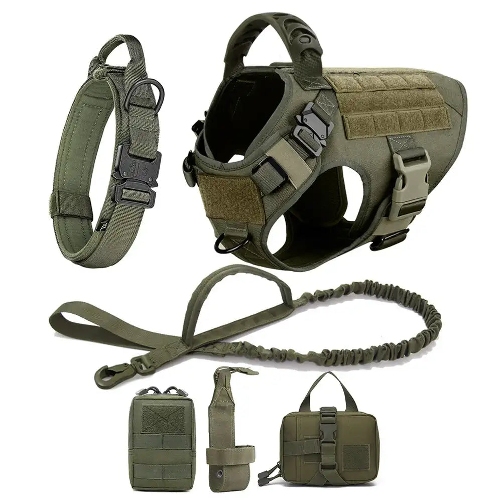 Large Dog Harness & Leash Set – Training & Walking Vest with Collar for German Shepherd, Malinois & Medium/Large Dogs