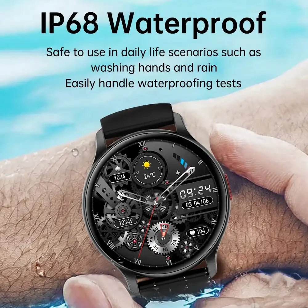 Smart Watch AMOLED Always-On Display – Bluetooth Call, Fitness Tracker, IP68 Waterproof (Men & Women)