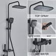 Grey Smart Digital Display Shower Faucet Set – Piano-Style Rainfall Bathroom System