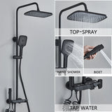 Grey Smart Digital Display Shower Faucet Set – Piano-Style Rainfall Bathroom System