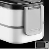 2-Stage Stainless Steel Lunch Box – Microwave / Oven Safe Dual Layer Meal Container for Office & Work