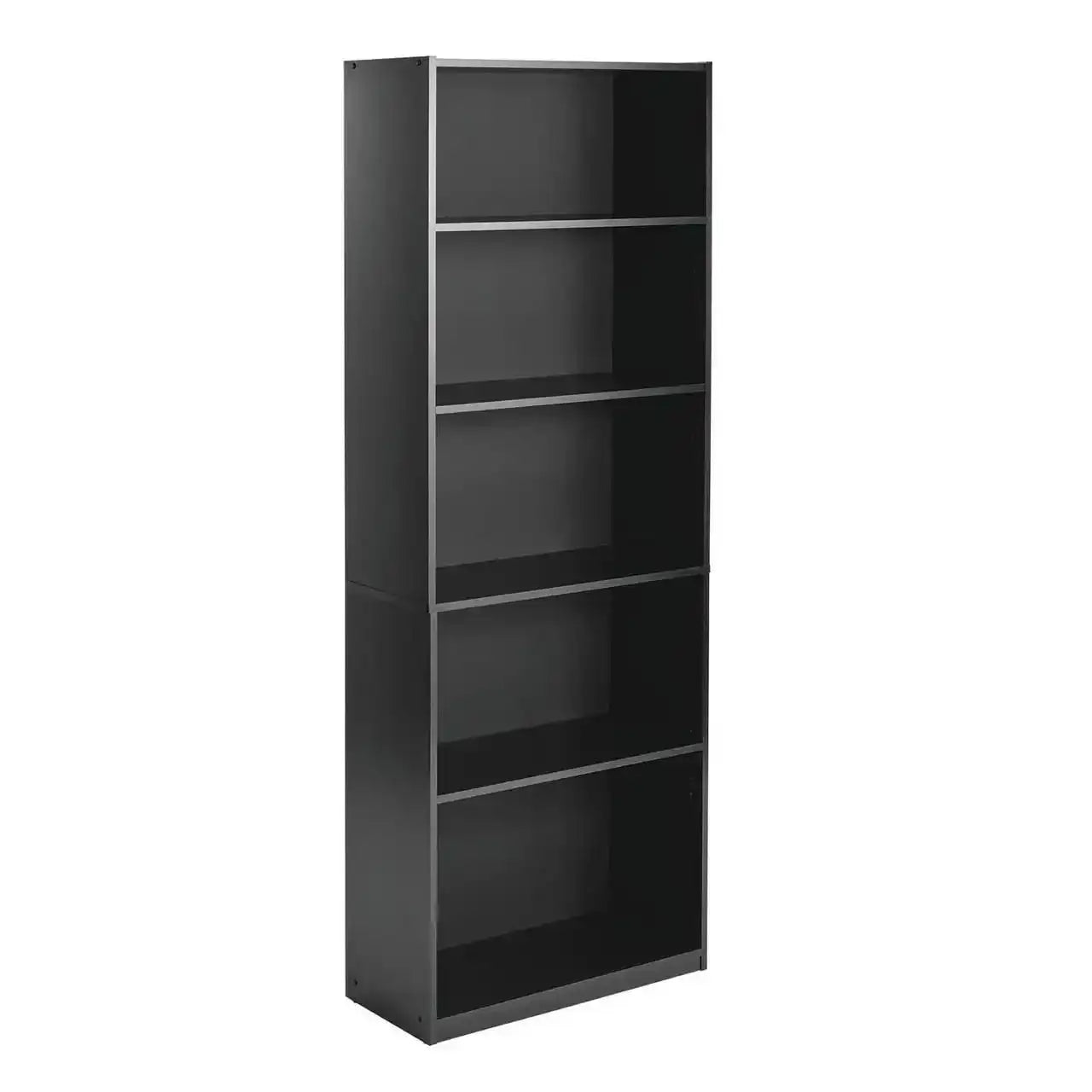 5-Shelf Bookcase with Adjustable Shelves, True Black Oak - PulinGO