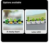 Set of 4 Mini Artificial Succulent Plants – Faux Green Succulent Décor for Home, Office & Tabletop Styling