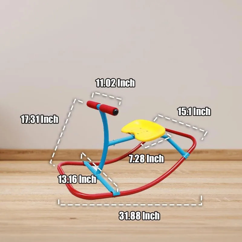 PLATPORTS Kids Rocking Horse & Single Teeter-Totter Rocker – Safe Home & Backyard Playground Equipment