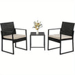 “3-Piece Patio Bistro Set – Outdoor Wicker Rattan Chairs with Matching Table”