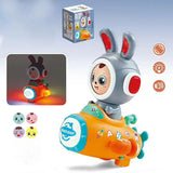 Musical Bunny Toy – Electric Light-Up Rabbit Car with Cute Face Changing Feature, Educational Preschool Toy for Kids