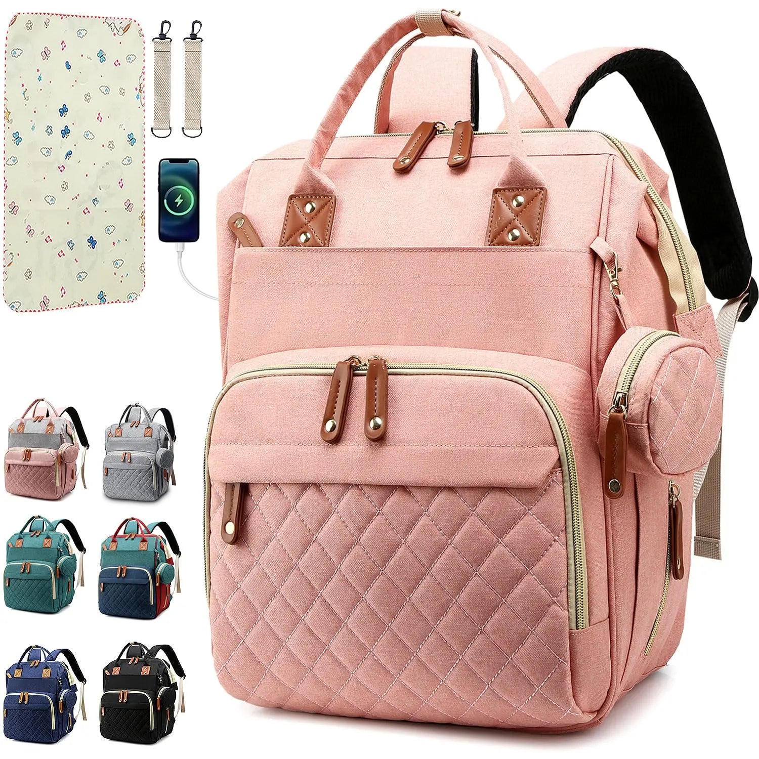 Large-Capacity Multifunctional Diaper Bag Backpack – Travel & Nursing Essentials