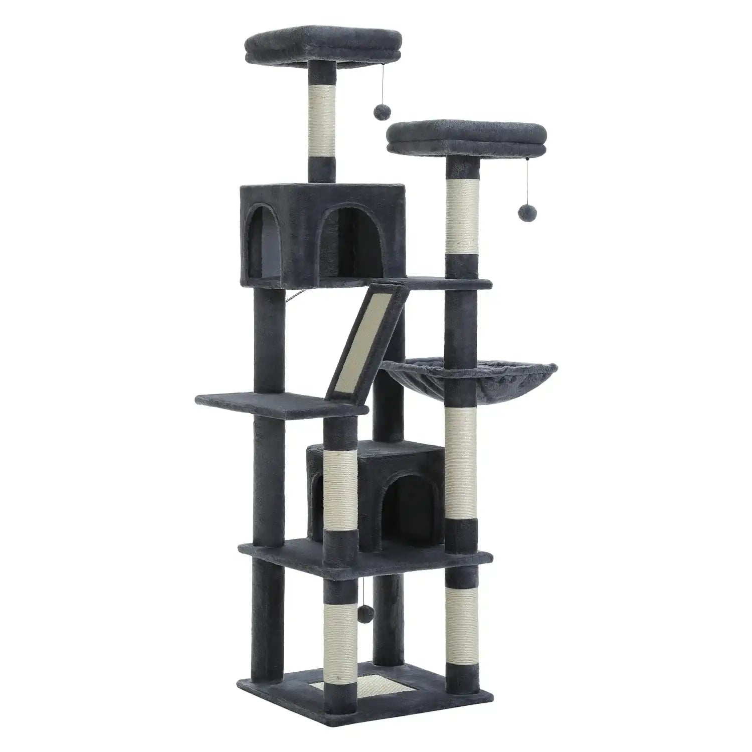 Large Cat Tree Tower for Indoor Cats – Multi-Level Plush Cat Condo with Scratching Posts, Boards, Perches & Caves