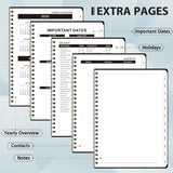 2025–2026 Daily, Weekly & Monthly Planner – Spiral Agenda with Tabs, Inner Pocket & Notes Pages