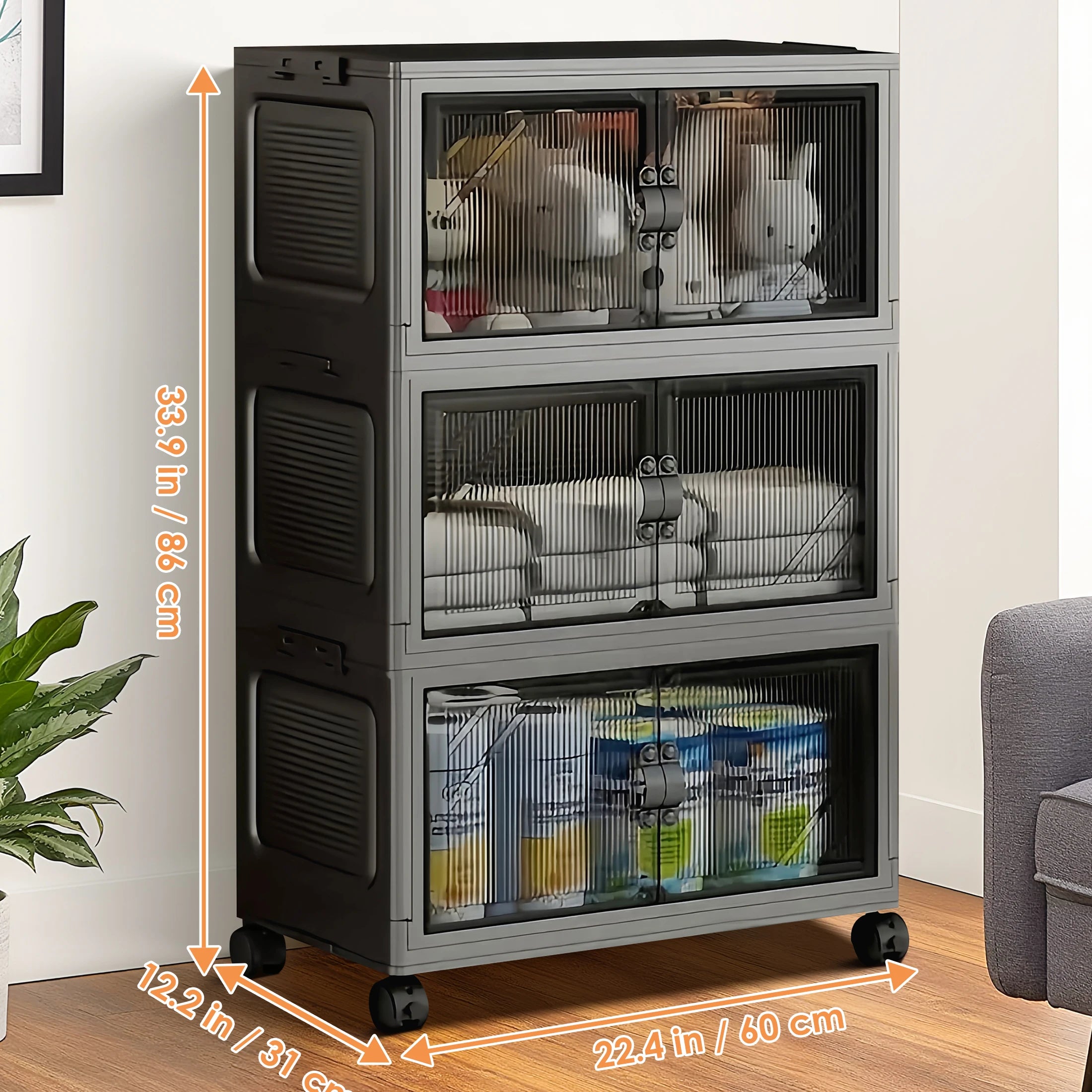 MaxStore Large-Capacity Multifunction Folding Storage Cabinet – Dustproof Wardrobe & Organizer Box
