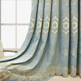 2PCS Thickened Embroidery Blackout Curtains – Elegant Finished Panels for Privacy & Light Control