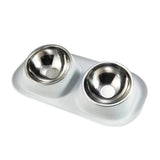 Stainless Steel Double Cat & Dog Bowl – Tilted Pet Food & Water Feeder with Non-Slip Base for Neck Safety 🐾🥣