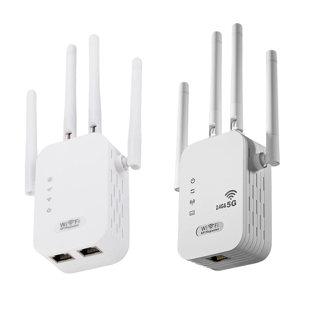 1200Mbps WiFi Extender – Dual-Band (2.4GHz/5GHz) Signal Booster with WAN/LAN Port & Amplifier for Home & Small Office