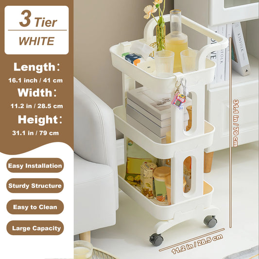 Multi-Layer Rolling Storage Cart with Wheels – Floor-to-Floor Kitchen Bedroom Bathroom Rack