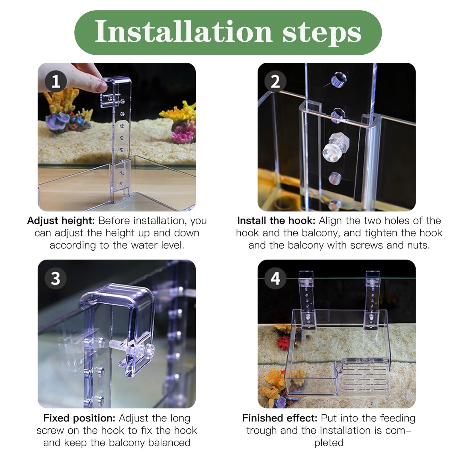 Hanging Turtle Basking Platform – Aquatic Reptile Ramp Dock with Adjustable Telescopic Clasp for Turtle Tanks