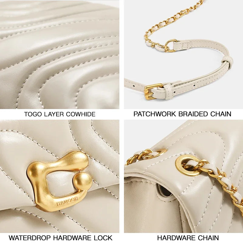 Genuine Leather Mini Crossbody & Shoulder Bag – Women’s Square Daily Commuter