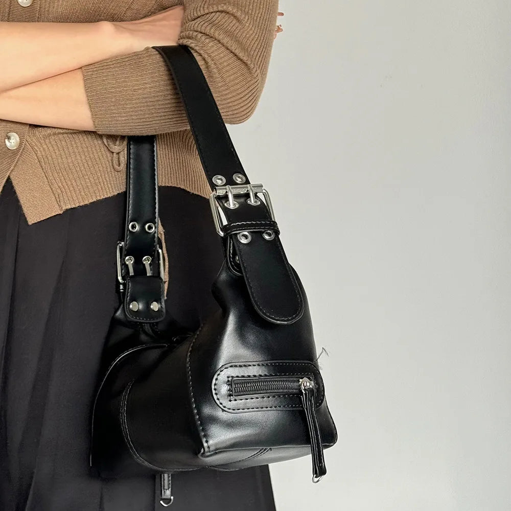 Women’s Retro Y2K Underarm Bag – 2025 Cool Girl Shoulder Handbag for Street Photography & Casual Fashion