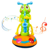 Electric Caterpillar Saxophone Toy – Musical Dancing Toy with Lights, Obstacle Avoidance & Educational Fun Gift for Kids