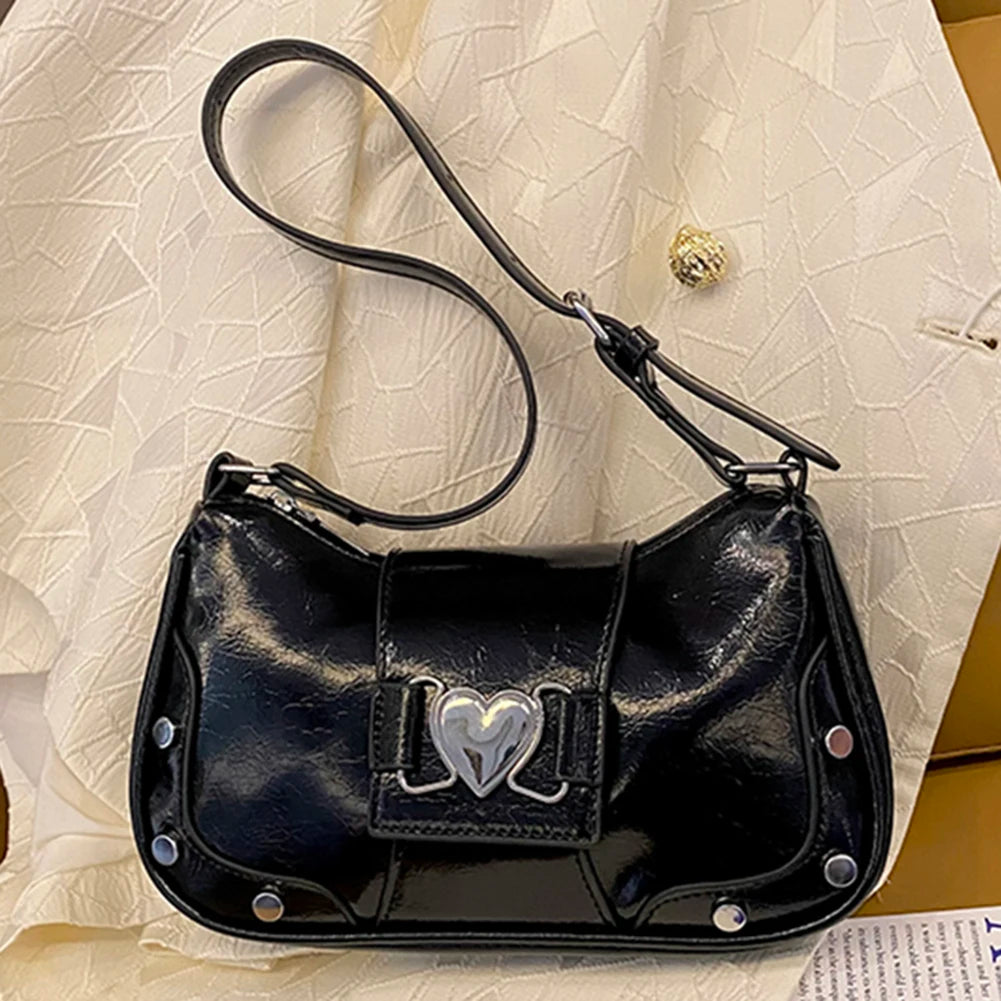 Women’s PU Leather Waterproof Satchel – Large Capacity Armpit Bag with Adjustable Strap (Y2K Style)