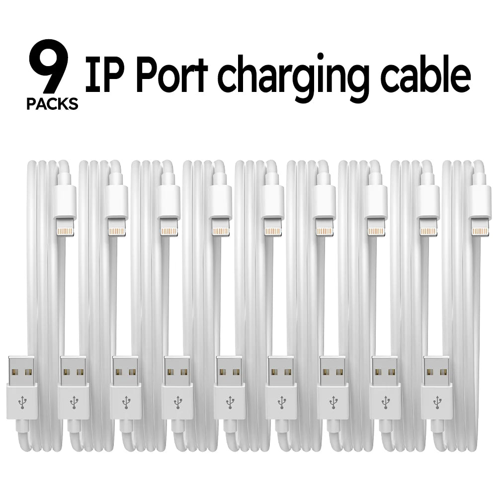 9-Pack 6ft Fast Charging Lightning Cables – Durable USB Charger Cords Compatible with iPhone Devices