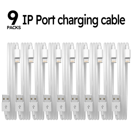 9-Pack 6ft Fast Charging Lightning Cables – Durable USB Charger Cords Compatible with iPhone Devices