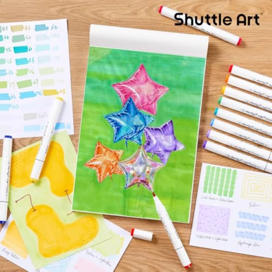 Shuttle Art A4 160 gsm Marker Pad – 11.69×8.27″ Smooth Bleedproof Drawing Paper (60 S