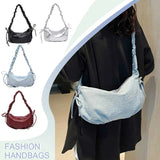 Women’s PU Leather Dumpling Shoulder Bag – Bow Accent Clutch with Inner Pocket & Zipper Closure for Work & Travel