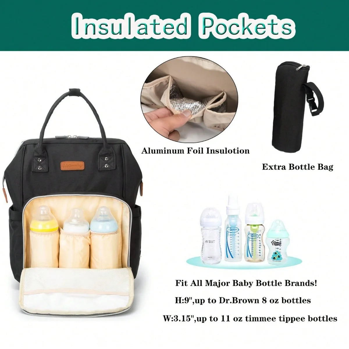 Stylish Baby Diaper Bag Backpack – Large Multi-Function Nappy Bag with Changing Pad | Travel Baby Care Backpack for Moms & Dads