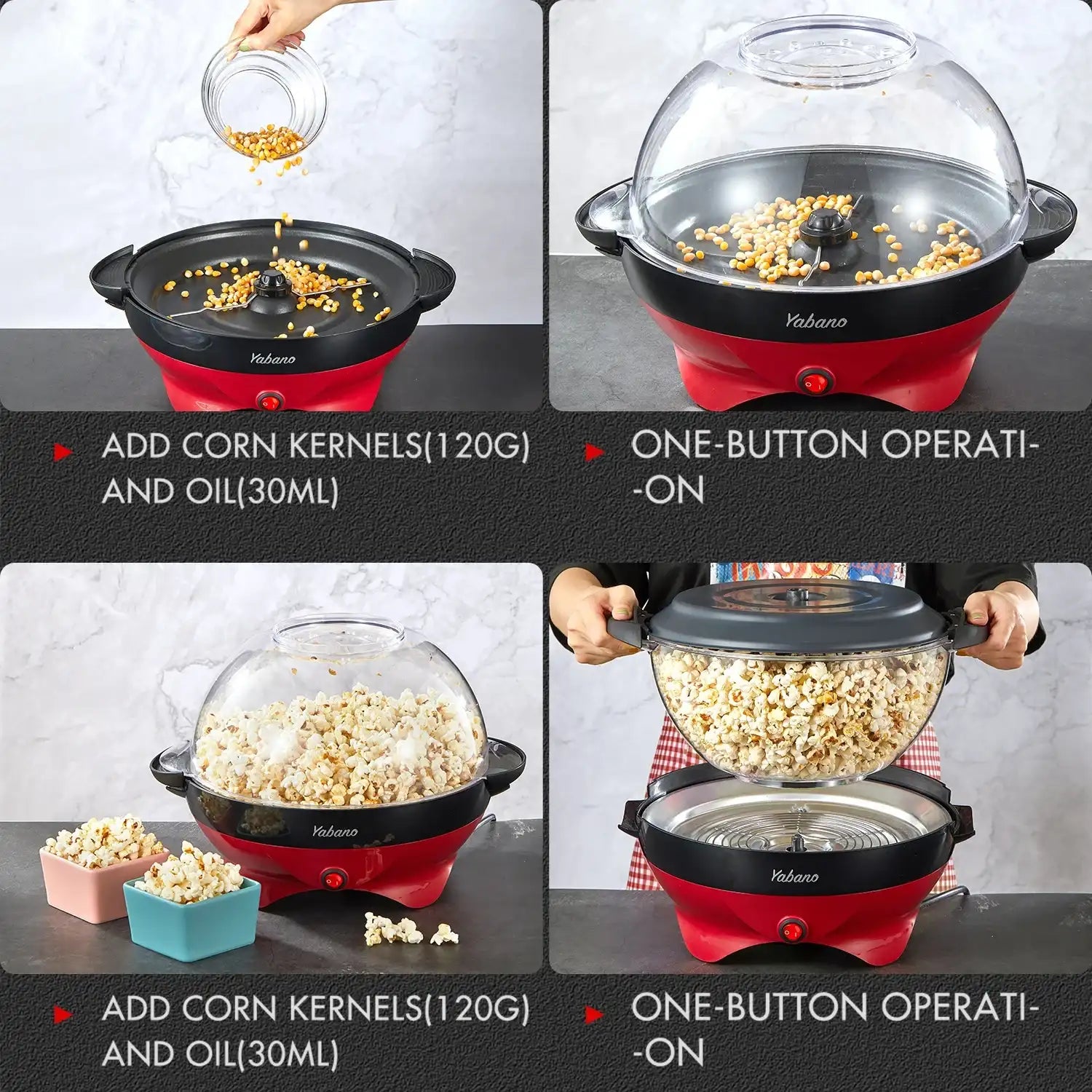 6 QT Electric Popcorn Maker with Non-Stick Plate, Quick-Heat Technology & Cool-Touch Handles 🍿