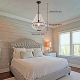 Farmhouse Wood Beaded Chandelier – Modern 1-Light Boho Pendant Light Fixture for Home Décor (E26 Socket)