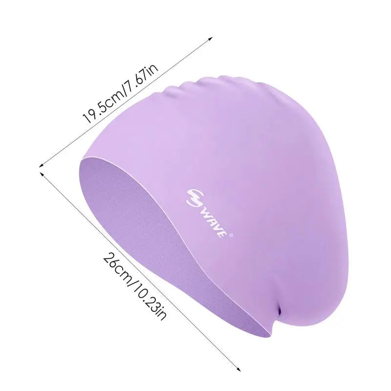 Elastic Silicone Swimming Cap – Waterproof Swim Hat for Men & Women, Protects Ears & Long Hair