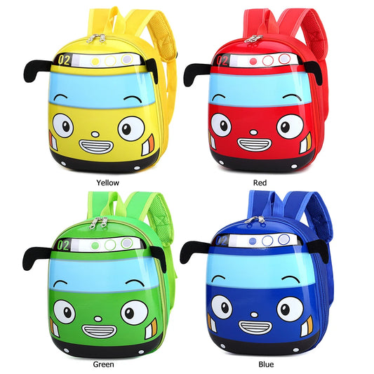3D Cartoon Bus Daycare Backpack – Cute Kindergarten School Bag for Boys & Girls | Lightweight Toddler Travel Backpack