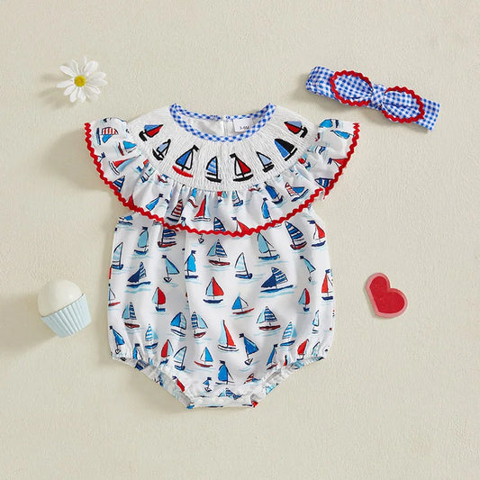 Baby Boy Summer Romper – Father’s Day Gift Outfit with Letter Embroidery & Striped Design for Daily Wear
