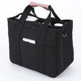 Women’s large-capacity canvas tote bag – multi-pocket casual shopping & travel handbag with adjustable shoulder strap