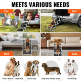 “Vevor 4-Step Folding Dog Car Stairs – Wide Portable Aluminum Pet Steps for Cars, SUVs & Trucks up to 150 lbs”
