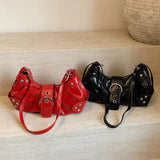 Women’s Y2K Punk Under-Arm Shoulder & Crossbody Bag – Solid PU Leather Handbag