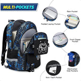 Cool Luminous Boys Backpack Set – 3-Piece Light-Up School Bag with Lunch Box & Pencil Case | Durable School Bag for Kids