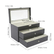 3-Tier Eyeglasses Storage Box – Drawer Style Sunglasses Organizer with 18 Individual Compartments