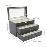 3-Tier Eyeglasses Storage Box – Drawer Style Sunglasses Organizer with 18 Individual Compartments